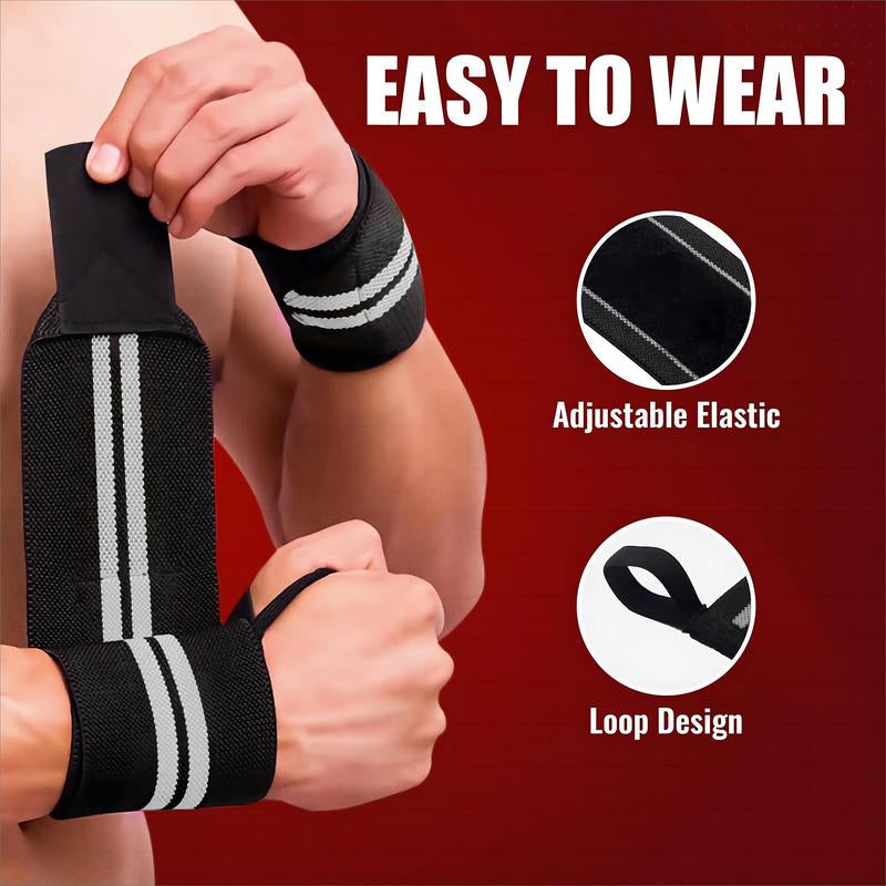 Sports Wristbands, 1 Pair Professional Wristbands for Weightlifting and Gym Training, Sports Wristband for Men & Women, Cuffs for Gym, Gym Wear, Gym Accessories, Exercise