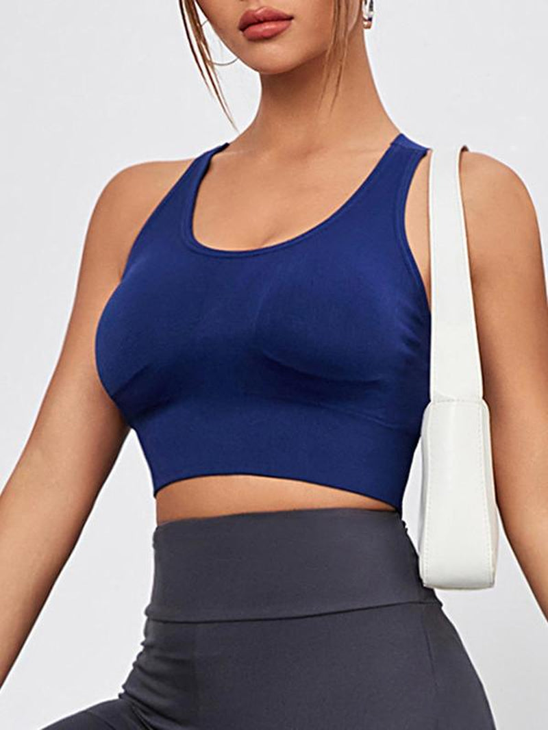Women'S Basic Criss Cross Backless Sports Bra, Cute Gym Clothes, Gym Clothing, Minimalist Comfort Seamless Push up Cup Lingerie Top, Workout Gym Yoga Exercise Bra, Yoga Bras, Sports Bra for Women, Gym Essentials Women, Activewear