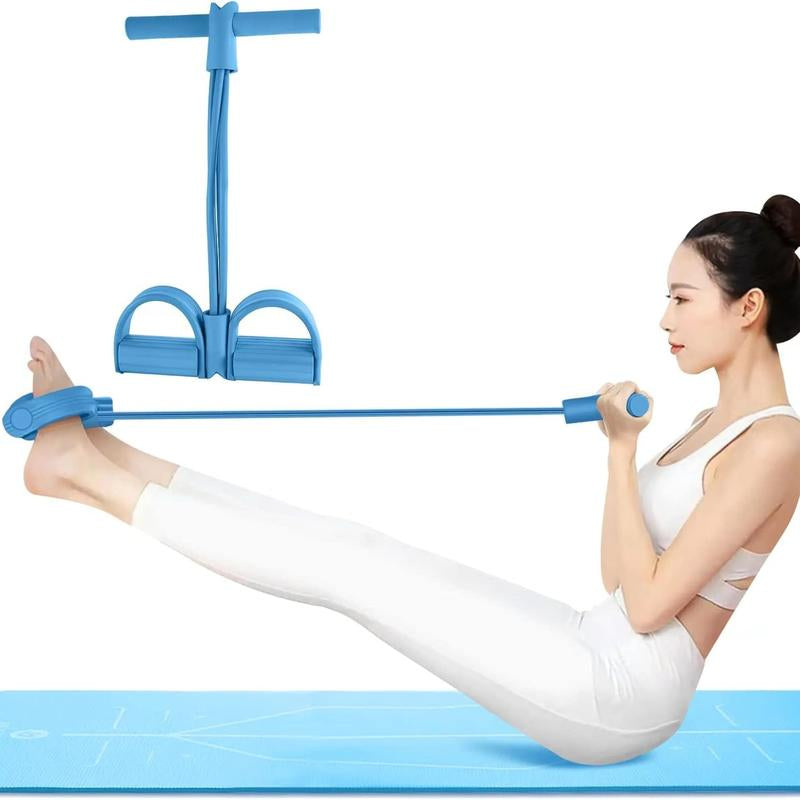 4-Tube Multi - Function Tension Rope with Handles - Home Gym Sit - up & Tummy Training Equipment for Men & Women