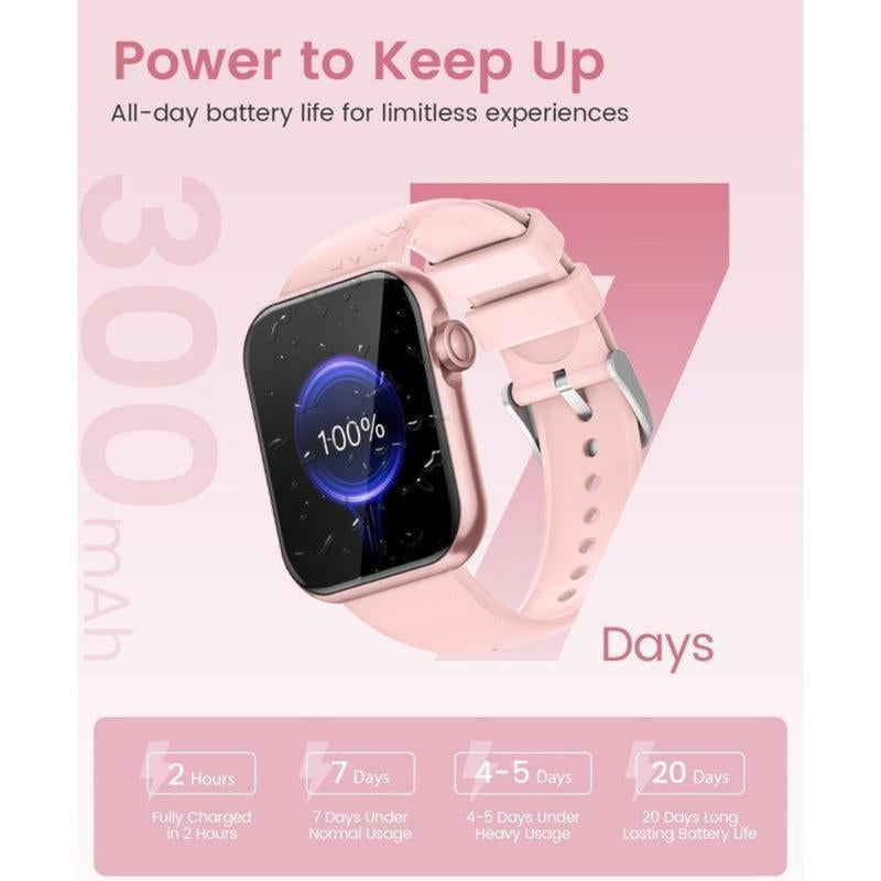A Watch That Focuses on Your Health Women'S Smartwatch, Fitness Tracker Smartwatch for Android Phone/Iphone, 1.85 Inch Women'S Watch with Blood Pressure Monitor, Call and Message/Heart Rate/Sleep/Female Cycle(Tpu Strap + Steel Strap)Bluetooth Chip Durable