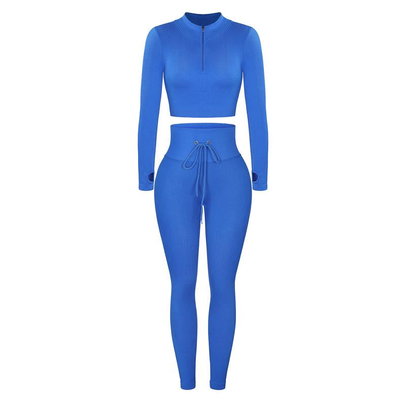 Feelingirl Seamless Long Sleeve Sportswear Set Gym Outfit Activewear Gym Outfit Christmas Outfit