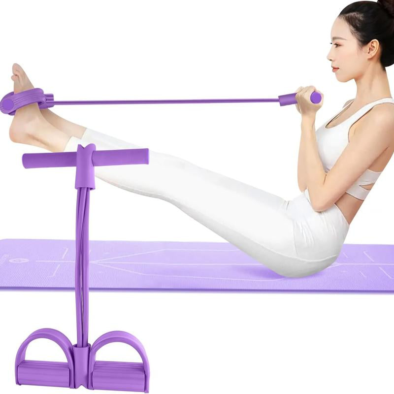 4-Tube Multi - Function Tension Rope with Handles - Home Gym Sit - up & Tummy Training Equipment for Men & Women