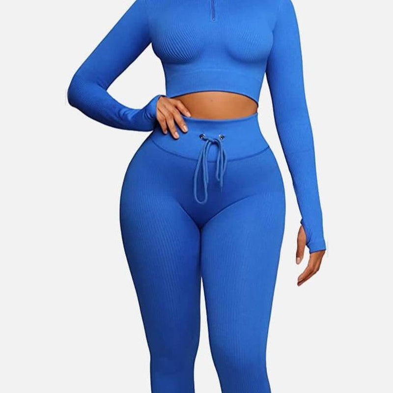 Feelingirl Seamless Long Sleeve Sportswear Set Gym Outfit Activewear Gym Outfit Christmas Outfit