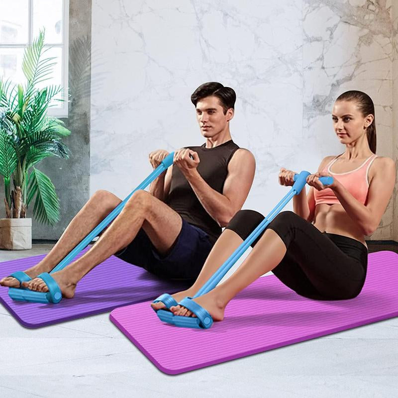 4-Tube Multi - Function Tension Rope with Handles - Home Gym Sit - up & Tummy Training Equipment for Men & Women
