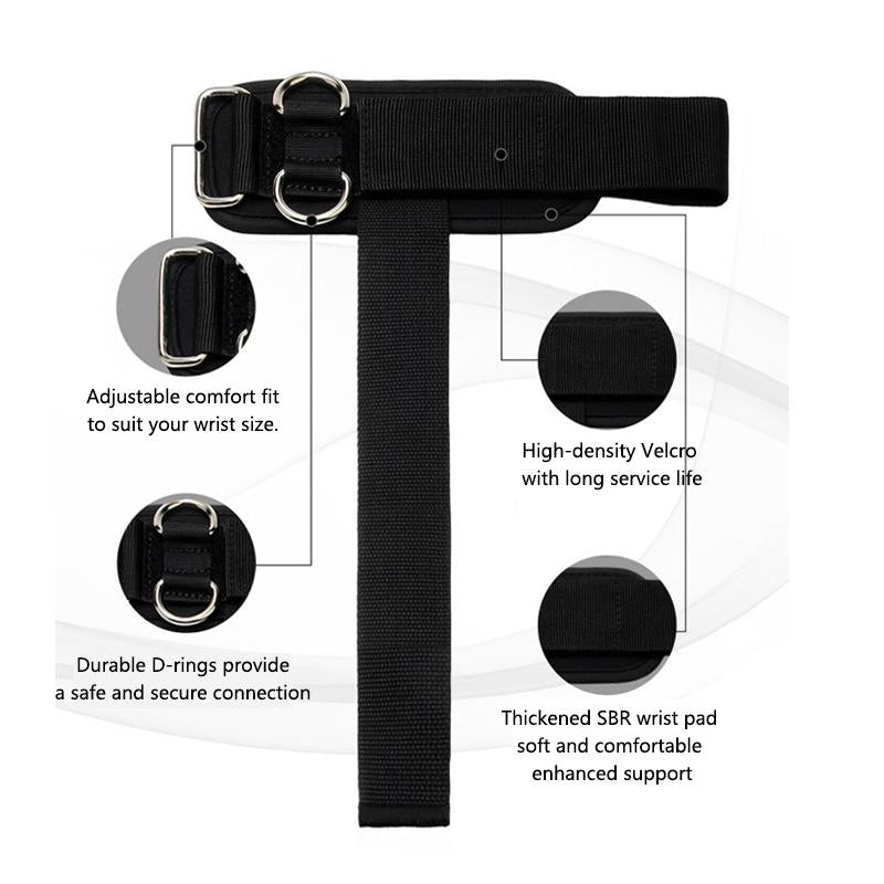 Weight Lifting Straps with D Ring 2 in 1 Thick Padding Comfortable Heavy Duty Strap Secure Fit Enhanced Grip Reinforced Stitching Wrist Support Straps for Weightlifting & Various Strength Training Activities Workout Recovery Men & Women Black Set of 2
