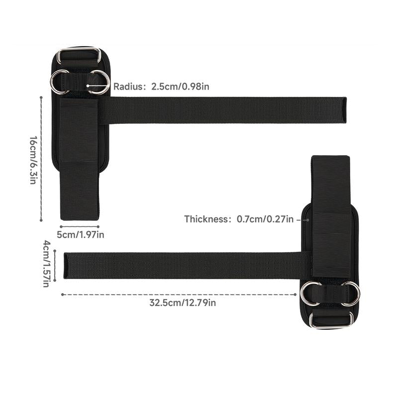 Weight Lifting Straps with D Ring 2 in 1 Thick Padding Comfortable Heavy Duty Strap Secure Fit Enhanced Grip Reinforced Stitching Wrist Support Straps for Weightlifting & Various Strength Training Activities Workout Recovery Men & Women Black Set of 2