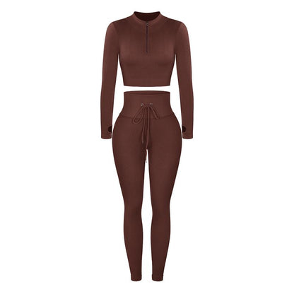 Feelingirl Seamless Long Sleeve Sportswear Set Gym Outfit Activewear Gym Outfit Christmas Outfit