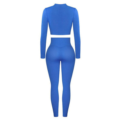 Feelingirl Seamless Long Sleeve Sportswear Set Gym Outfit Activewear Gym Outfit Christmas Outfit