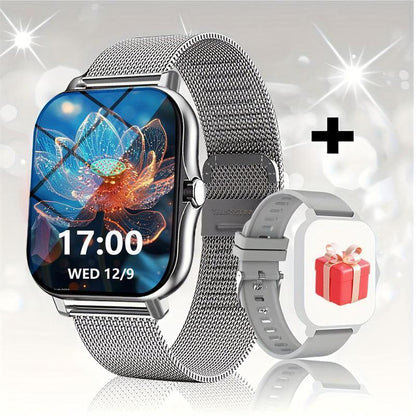 A Watch That Focuses on Your Health Women'S Smartwatch, Fitness Tracker Smartwatch for Android Phone/Iphone, 1.85 Inch Women'S Watch with Blood Pressure Monitor, Call and Message/Heart Rate/Sleep/Female Cycle(Tpu Strap + Steel Strap)Bluetooth Chip Durable