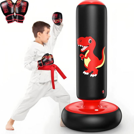 Christmas Gifts Inflatable Punching Bag, 48 Inch Stable Inflatable Boxing Bag for 3-6 Kids,Dinosaur Toy & Gifts for Boys and Girls, Kids Boxing Set for Practicing Karate, Taekwondo
