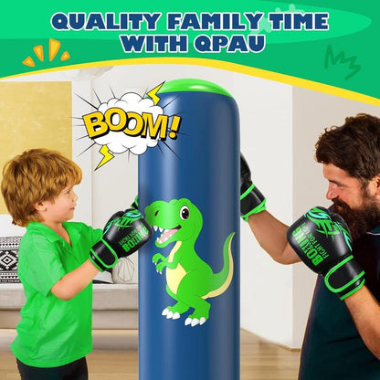 Christmas Gifts Inflatable Punching Bag, 48 Inch Stable Inflatable Boxing Bag for 3-6 Kids,Dinosaur Toy & Gifts for Boys and Girls, Kids Boxing Set for Practicing Karate, Taekwondo